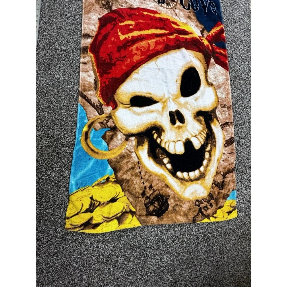 Legoland Florida Pirates Cove Beach Towel Skull Pirate Map 56x29